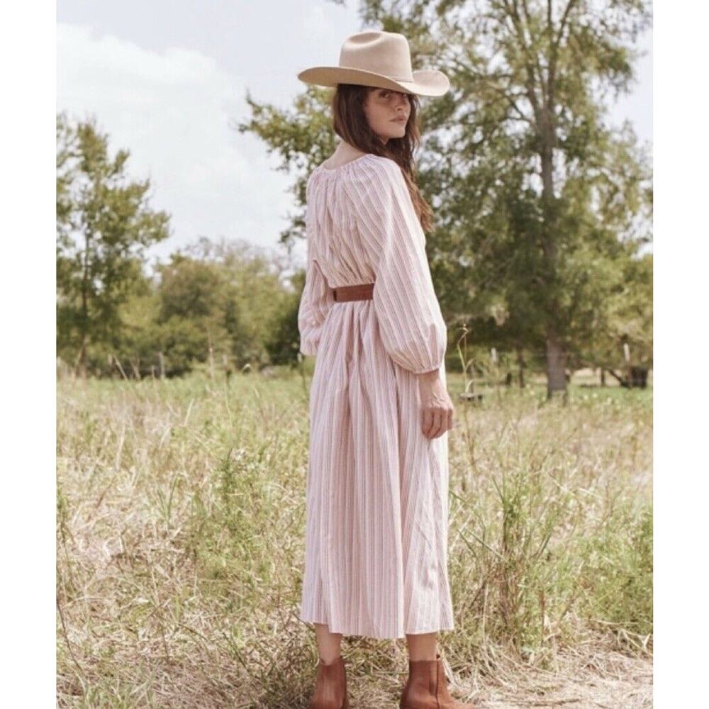 The GREAT Women's Derby Cotton Oversized Midi Dress‎ In Sunset Stripe sz 2 Med - Picture 12 of 16